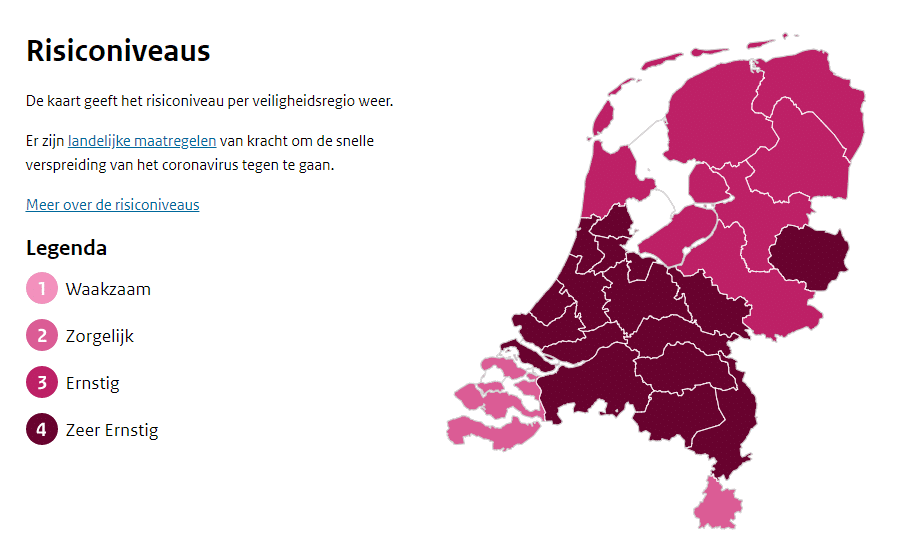 Coronadashboard Risiconiveaus